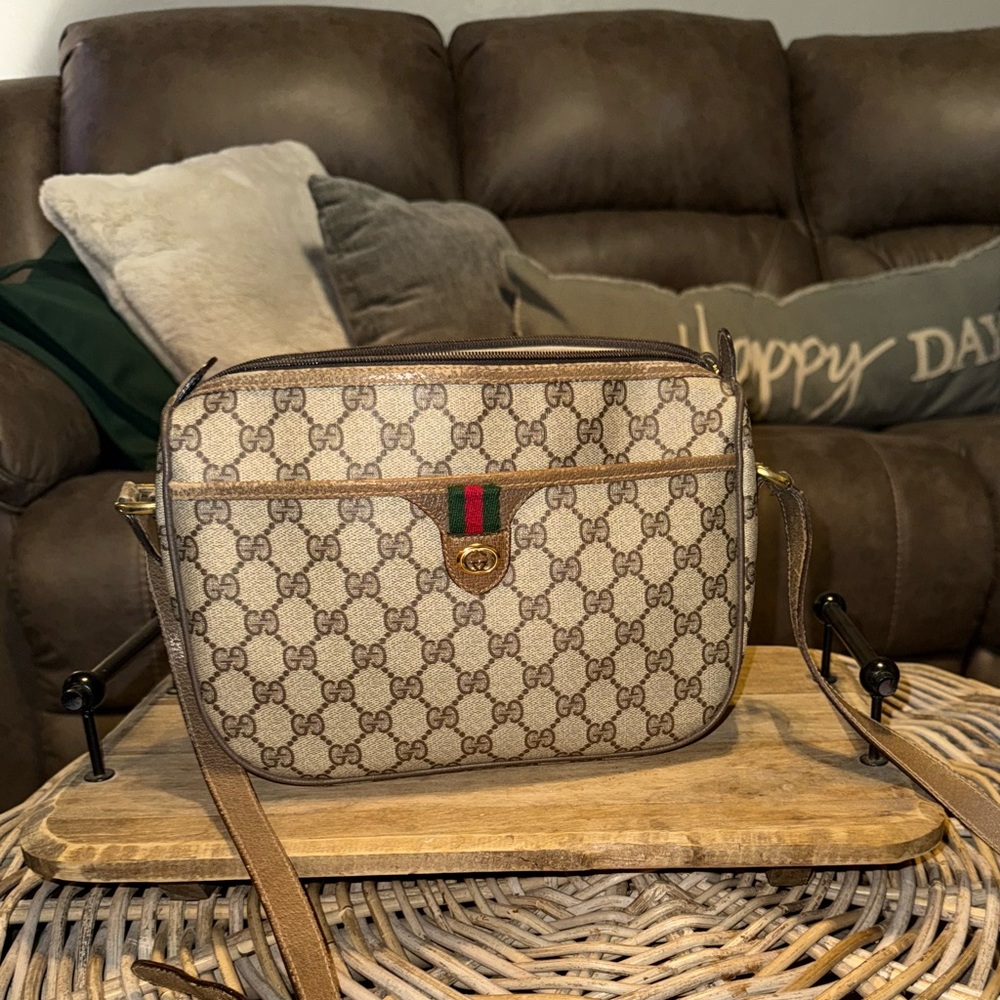 Gucci Tan and Brown Crossbody Bag